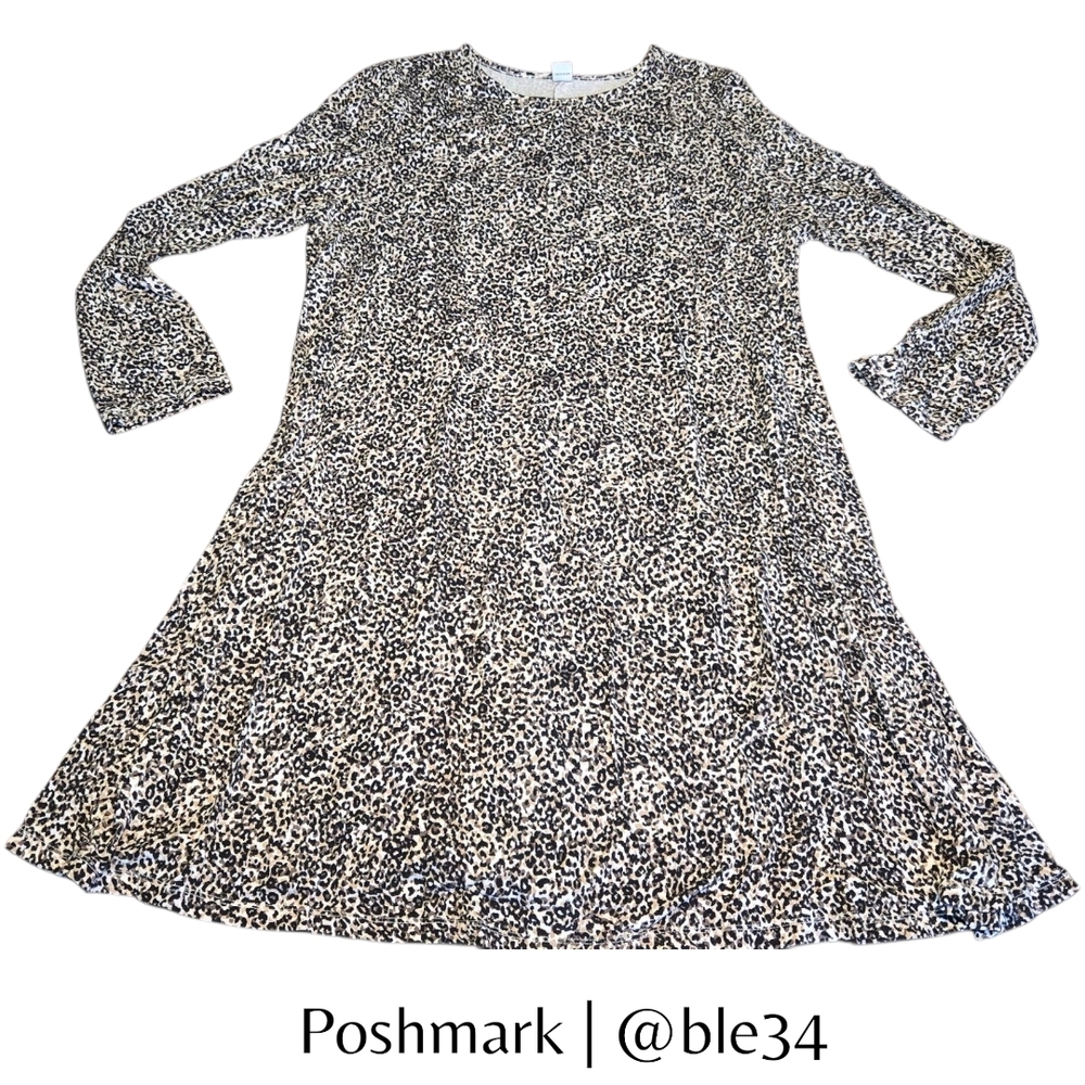 Old Navy Stretchy Leopard Cheetah Long Sleeve Dress
